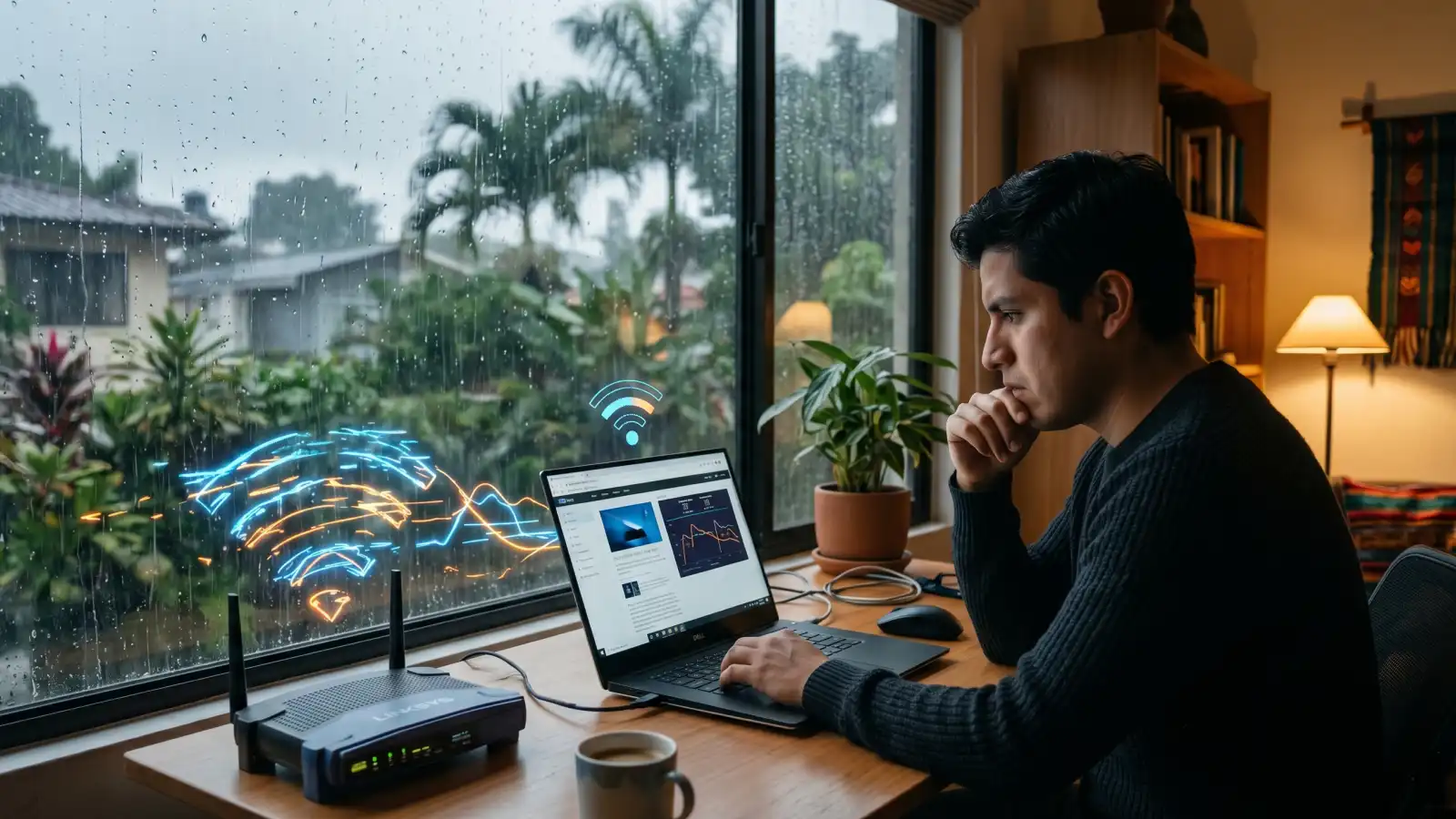 ¿Por qué el internet puede fallar más durante la lluvia?